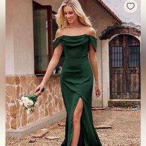 Stacees: Sheath/Column Off-the-Shoulder Bridemaids Dress